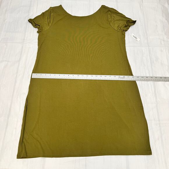 Daily Ritual Women's Jersey Regular-Fit Ballet-Back t-Shirt Olive Green Dress XL - Picture 5 of 11